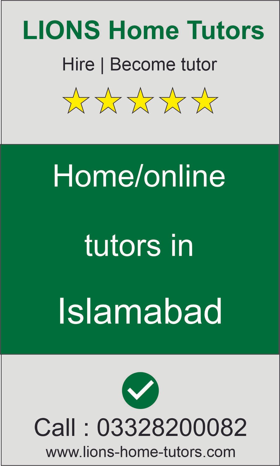 Home tutor in Islamabad