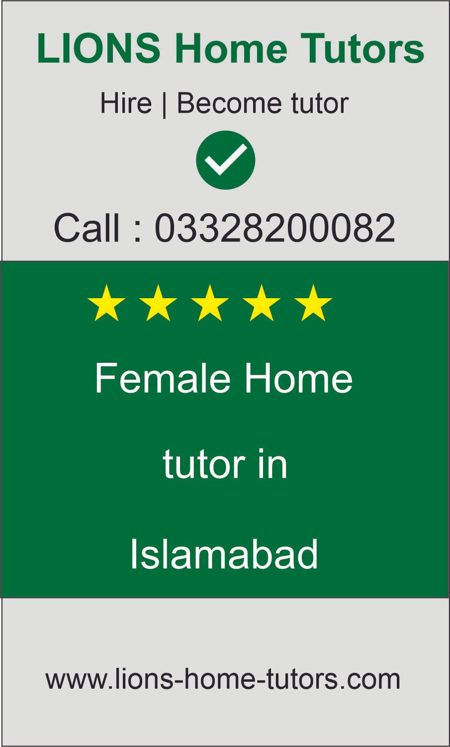 female home tutor in Islamabad