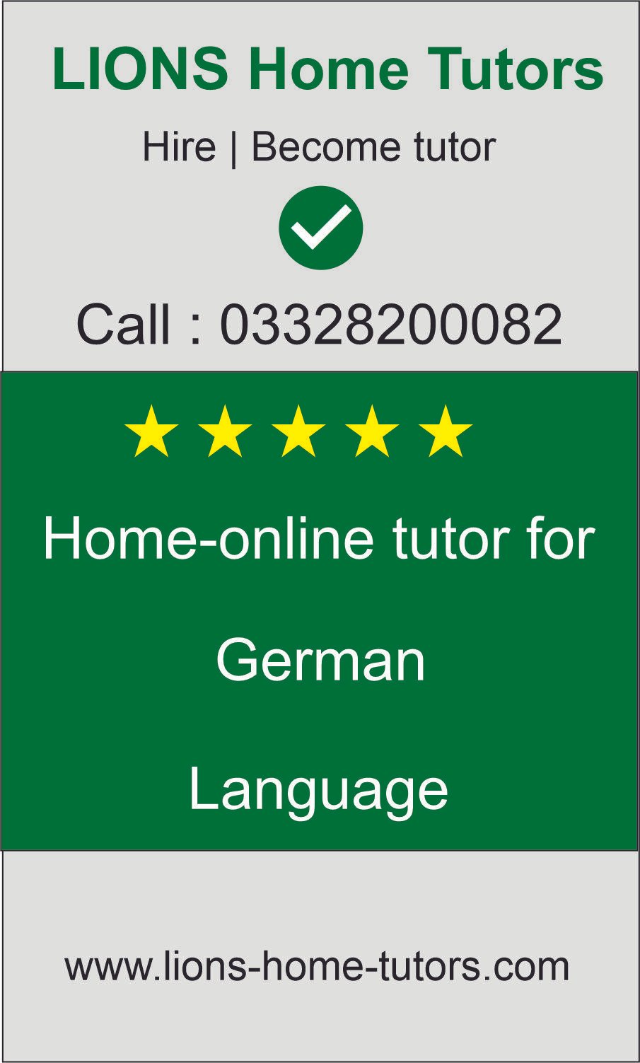 Home-online tutor for German Language